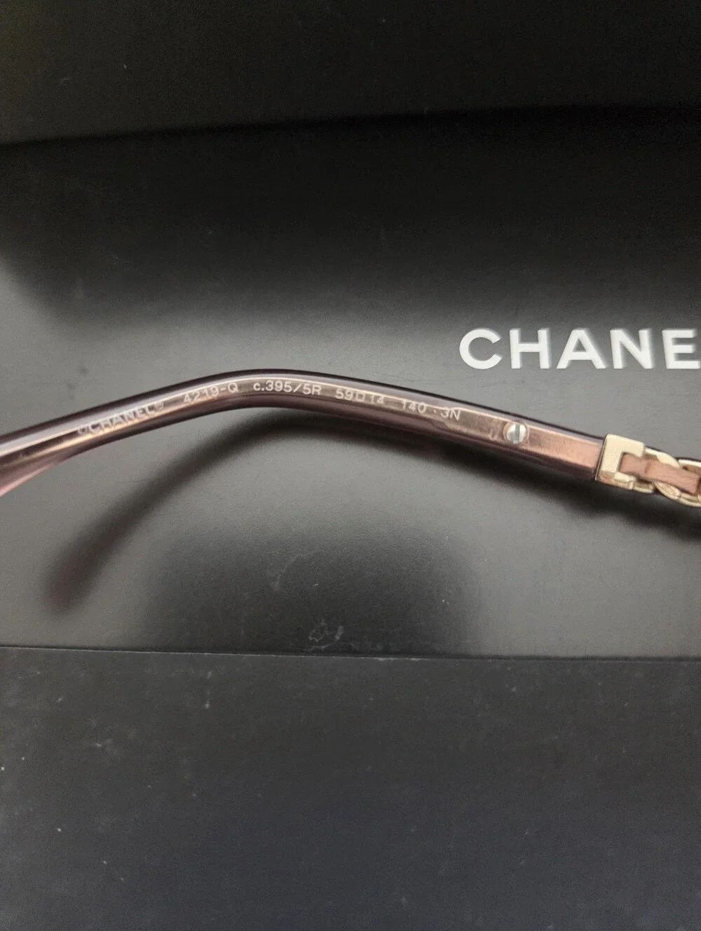 CHANEL 4219-Q Pink and Gold Aviator Sunglasses Box/Booklet